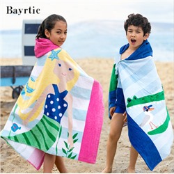 Детское пляжное полотенце с капюшоном ВС 136 76*127 см