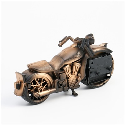 Будильник "Ретро мотоцикл", дискретный ход, АА, 21.5 x 10.5 x 5 см, бронзовый