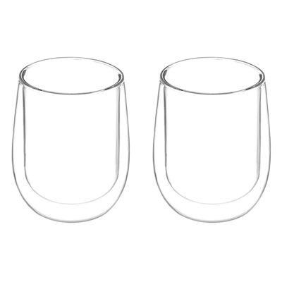Набор 2 стаканов 350 мл 9*9*11 см "Crystal glass" с двойными стенками, стекло