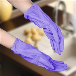 Перчатки хозяйственные защитные Доляна, суперпрочные, размер L, ПВХ, 85 гр, цвет фиолетовый