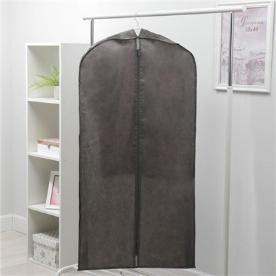 Чехол для одежды зимний, 120×60×10 см, спанбонд, цвет серый