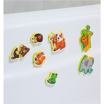 Макси - пазлы для ванны (головоломка), «Лесные зверята», 5 пазлов 10 деталей