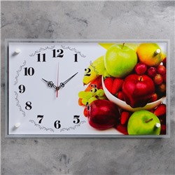 Часы настенные, серия: Кухня, "Фруктовая ваза", 35х60  см, микс