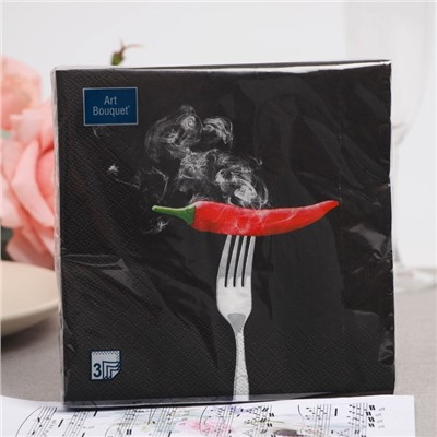 Салфетки бумажные "Art Bouquet" Hot chili, 3 слоя,33x33, 20 листов
