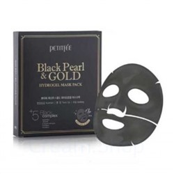 PTF Гидрогелевая маска для лица с черным жемчугом и золотом, 32гр