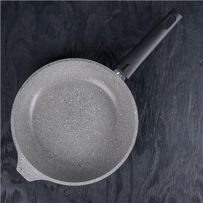 Набор кухонной посуды № 7 «Мраморная», крышка, съёмная ручка, антипригарное покрытие, цвет светлый мрамор
