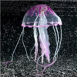 Декор для аквариума "Медуза" силиконовая, с неоновым эффектом, 10 х 10 х 20,5 см, фиолетовая   71088