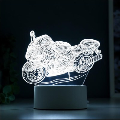 Светильник "Гоночный мотоцикл" LED белый от сети 9,5х16х14 см