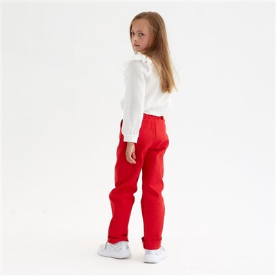 Брюки для девочки MINAKU: Casual collection KIDS, цвет красный, рост 110 см