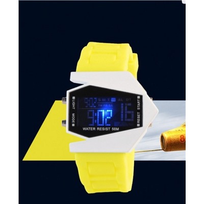 Водонепроницаемые электронные часы с LED подсветкой и браслетом из силикона