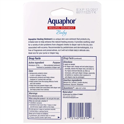 Aquaphor, Baby Healing Ointment, 2 Tubes, 0.35 oz (10 g) Each