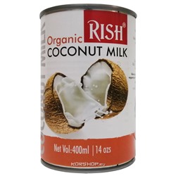 Органическое кокосовое молоко 17-19% жирности Rish, Шри-Ланка, 400 мл