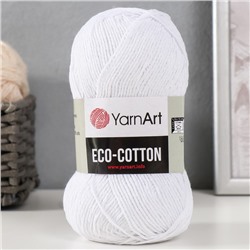 Пряжа "Eco-Cotton" 80% хлопок 20% полиэстер 220м/100гр (760 ультрабелый)
