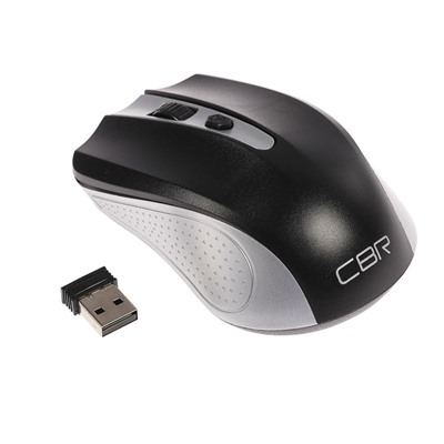 Мышь CBR CM-404, беспроводная, оптическая, 1200 dpi, USB, серебристая