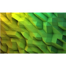 3D Фотообои «Зеленые полигоны»