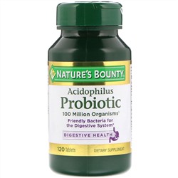 Nature's Bounty, Пробиотик ацидофилус, 120 таблеток