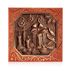 Шоколад барельефный элитный Подарок (квадрат 46 мм.)