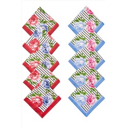 Bahmal, Женские носовые платки с цветочным узором и полоской, 10 шт