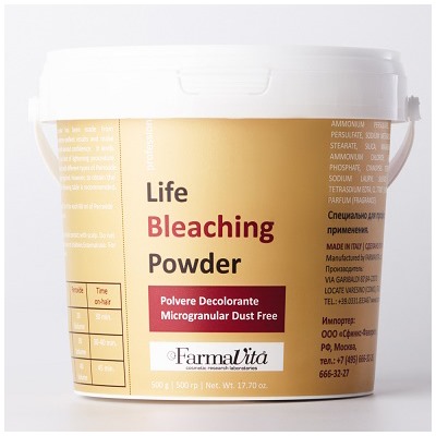 Белый обесцвечивающий порошок Life Bleaching Powder Farmavita 500 гр