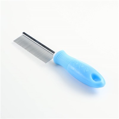 Расчёска "Комфорт" с прямыми зубьями, нескользящая ручка, 21,5 х 3 см, голубая