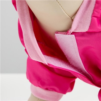 Куртка-ветровка со светоотражающими полосками,XS, (ДС 18-20 см, ОШ 24 см, ОГ 27-30 см), розовая 1637