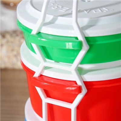 Набор пищевых контейнеров «Трапезница», 3 шт: 0,6 л, 2 шт - 1 л, цвет МИКС