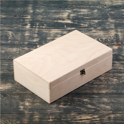 Подарочный ящик 34×21.5×10.5 см деревянный 3 отдела, с закрывающейся крышкой, без покраски