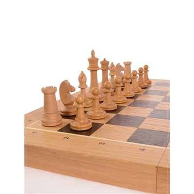 Шахматные фигуры "Российские", утяжеленные, буковые, (король h=10.5 см, пешка h=5.2 см)