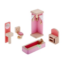 Мебель кукольная "Ванная комната" 5 предметов, в пакете