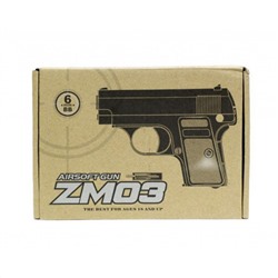 Оружие детск. ZM03 Пистолет металл. Smart Airsoft Gun в/к 1/60