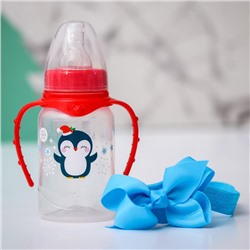 Набор для малышки "Пингвиненок": бутылочка для кормления 150 мл и повязка на голову