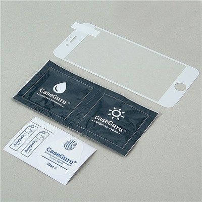 Защитное стекло CaseGuru для iPhone 6,6S Full Screen White, 0,3 мм, белое