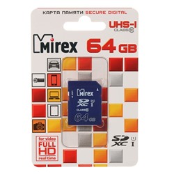 Карта памяти Mirex SDXC  64 Гб, UHS-I, класс 10