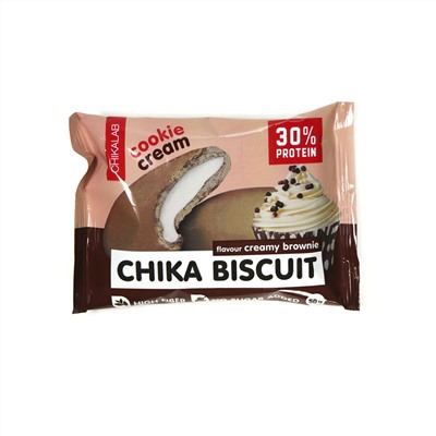 Печенье бисквитное сливочный брауни Chika Biscuit Cookie Cream Chikalab 50гр.