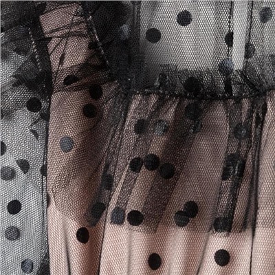 Платье сетка с оборкой "KAFTAN", цвет чёрный, цвет пудра, размер 32 (110-116см)