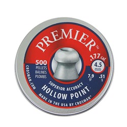 Пули пневм. "Crosman Premier Hollow Point", 4,5 мм., 7,9 гран (500 шт.) (12 в упаковке), 6-LHP77(LHP