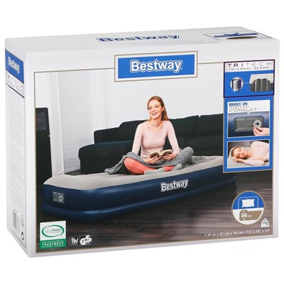 Кровать надувная Twin, 191 x 97 x 36 см, со встроенным электронасосом, 67723 Bestway