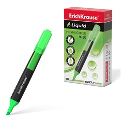 Маркер-текстовыделитель ErichKrause "Liquid H-30", зеленый, жидкие чернила