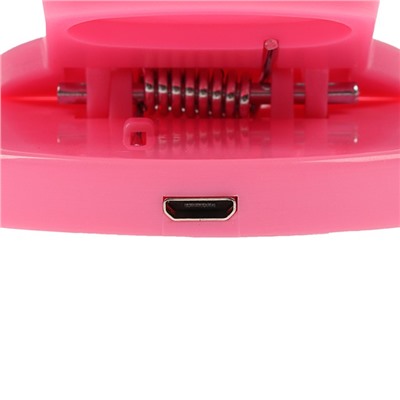 Светодиодное селфи кольцо на телефон, модель AKS-06, три режима, аккумулятор 80 мАч, розовое   40902
