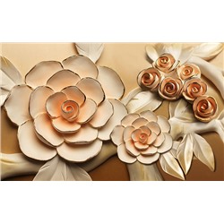 3D Фотообои  «Розы с тиснением под керамику»