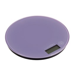 Весы электронные кухонные LuazON LVK-506 до 5 кг, круглые, стекло, фиолетовые