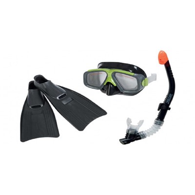 Комплект для плавания маска+трубка+ласты р.35-38 "Wave Rider" от 8 лет Intex 55658