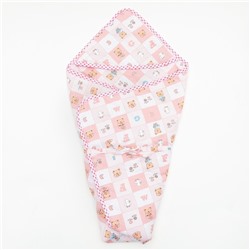 Конверт для новорожденного "Мишка", теплый, на завяках, цвет розовый