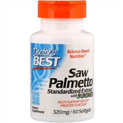Doctor's Best, Пальма сереноа, стандартизированный экстракт, созданный совместно с Euromed, 320 мг, 60 мягких таблеток