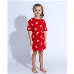 Сорочка для девочки MINAKU "Печеньки", рост 104, цвет красный