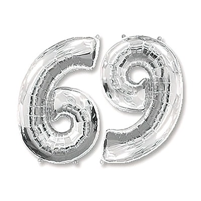 Шар фольгированный 40" «Цифра 6/9», цвет серебряный