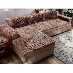 Комплект накидок на диван с кружевом 70х150 см - 2 шт.  70х210 см - 1 шт.   2111-04 коричневый
