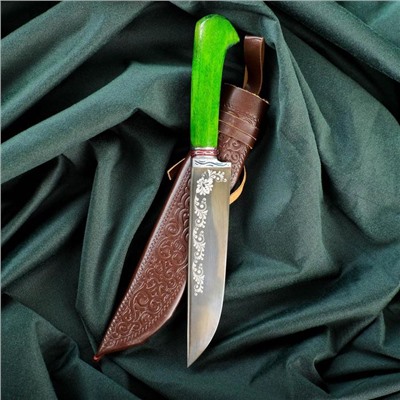 Нож Пчак Шархон - рукоять дерево, металл, зеленый