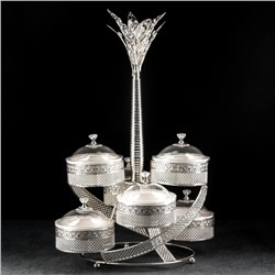 Подставка для десертов «Гавана», 6 секций, 35×35×53 см, цвет металла серебряный