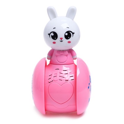 Развивающая игрушка «Музыкальная неваляшка: Милый зайчик», цвет розовый